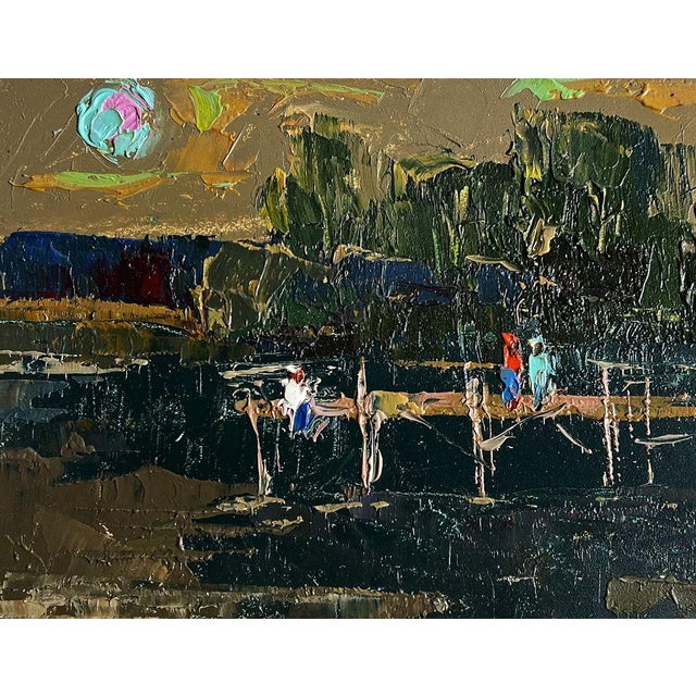 Paper Oil Painting Romantic Get-Togethers by the River Oksana Ivanyuk For Sale - Image 7 of 10