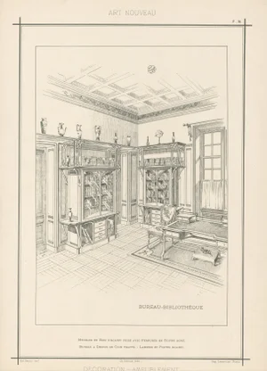 Set of 3- 1898 French Art Nouveau Architecture & Design Lithographs