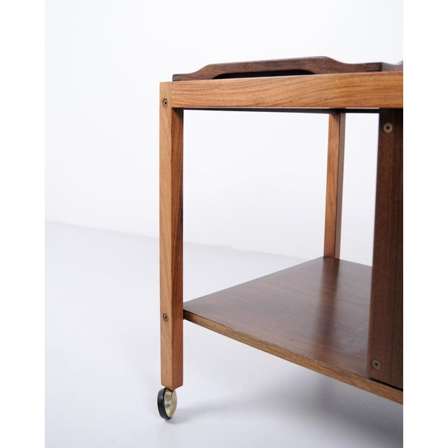 Bar Cart in Rosewood with Royal Copenhagen Tiles by Severin Hansen, 1960s For Sale - Image 11 of 16