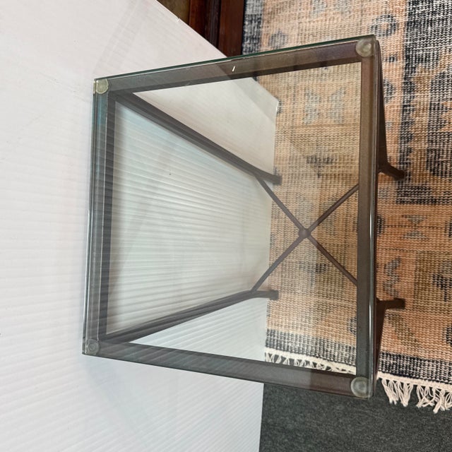 Contemporary Contemporary Burnished Steel Side Table For Sale - Image 3 of 11