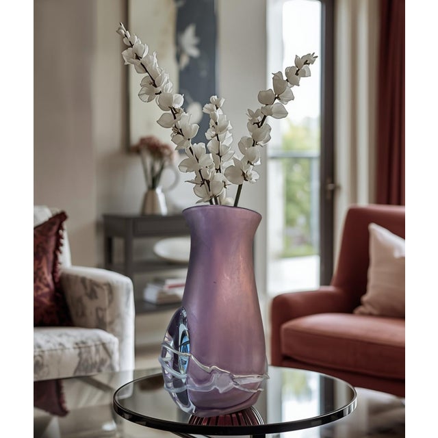 Art Glass Purple Vase Signed by Ion Tamaian For Sale - Image 9 of 18