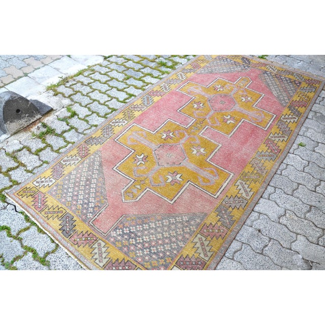 Turkish Vintage Handwoven Kilim Rug From Anatolian goat wool good contion for use.