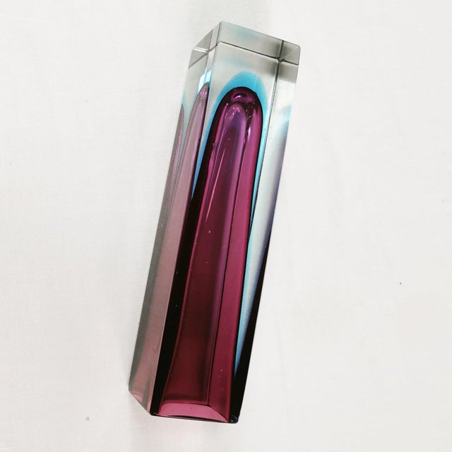 Mid-Century Modern Vintage Italian Murano Sommerso Vase, 1960s For Sale - Image 3 of 10