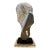 Vintage Postmodern Abstract Carved Stone Sculpture on Lucite Base For Sale