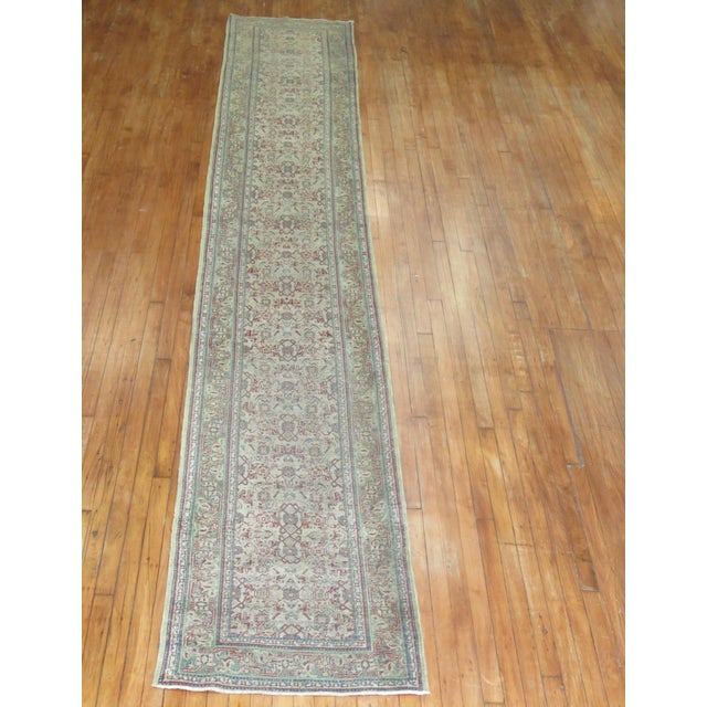 Textile 20th Century Zabihi Collection Long Gray Turkish Runner - 2'6" x 15'4" For Sale - Image 7 of 7