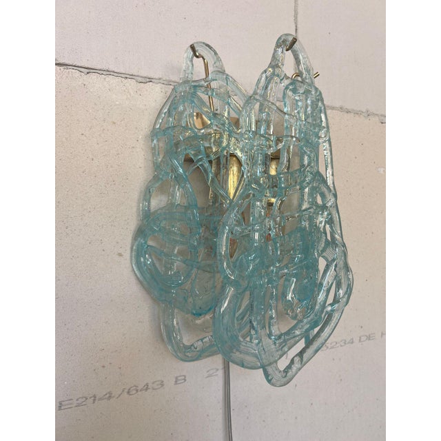 Spun Sugar Murano Glass Wall Sconces from Mazzega, Italy, 1970s, Set of 2 For Sale - Image 3 of 10