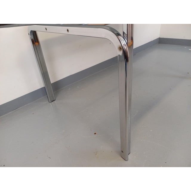 Vintage Oval Dining Table in Smoked Glass and Chrome Metal, 1970s For Sale - Image 9 of 18