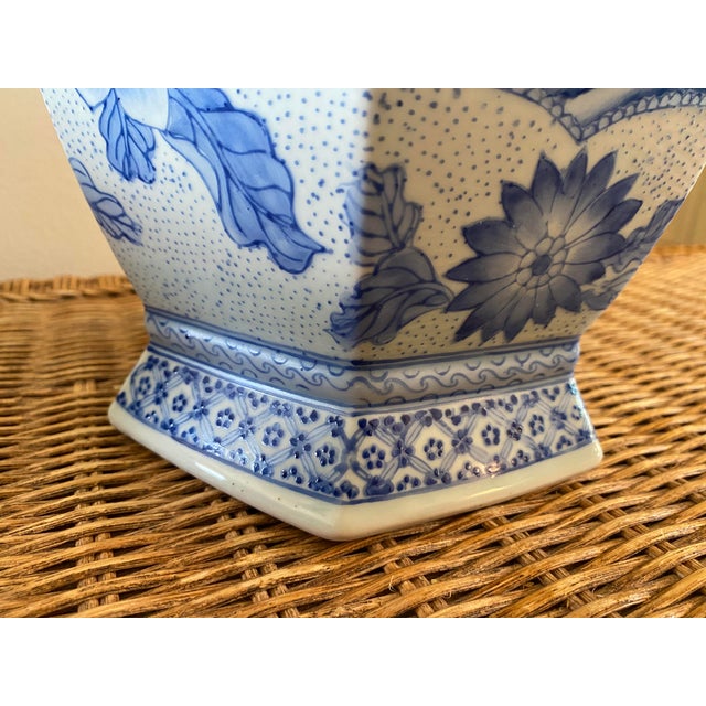 This item is an authentic Maitland – Smith chinoiserie hexagonal porcelain vase. This piece follows a specific production...