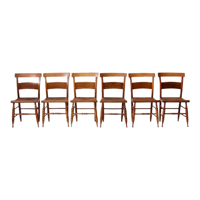 Antique Rush Seat Dining Chairs Set of 6 For Sale