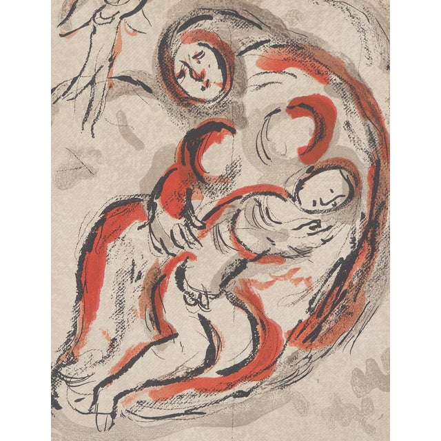 Marc chagall (1887-1985) the bible: hagar as a protective mother, 1960 original lithograph (atelier draeger) unsigned on...