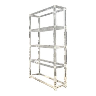 Late 20th Century Vintage Boho Lucite Etagere For Sale