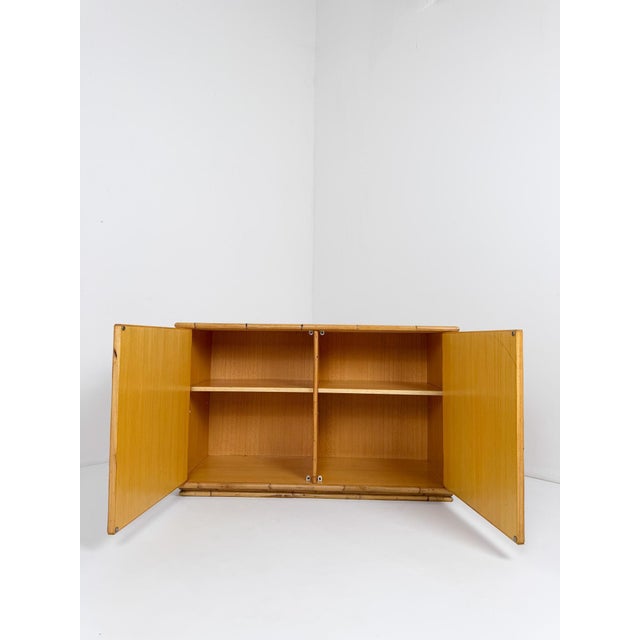 Gold Mid-Century Italian Bamboo, Rattan and Cane Sideboard by Dal Vera, Italy, 1970s For Sale - Image 8 of 18