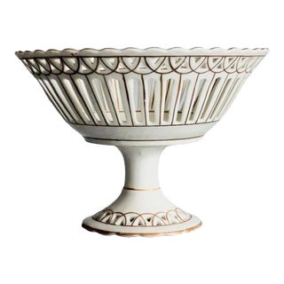 French Old Paris Porcelain Footed Compote Vieux For Sale