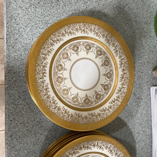 Beautiful Set of Antique Service Plates For Sale - Image 4 of 5