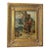 Vintage a Tucker Venetian Street Artist Selling Art Realism Oil Painting on Wood For Sale
