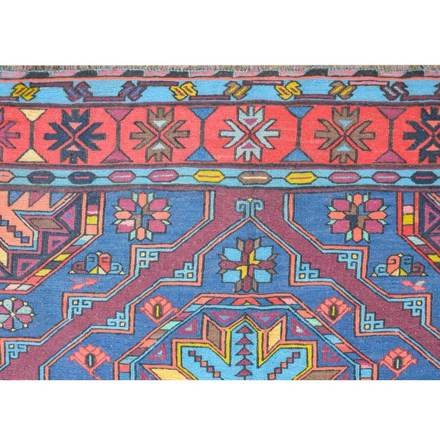 Vintage Mid Century Soumak Rug For Sale In Chicago - Image 6 of 10