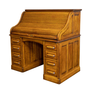Edwardian Oak Roll Top Desk