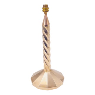 French Art Deco Table Lamp in Gold-Coloured Brass, 1940 For Sale