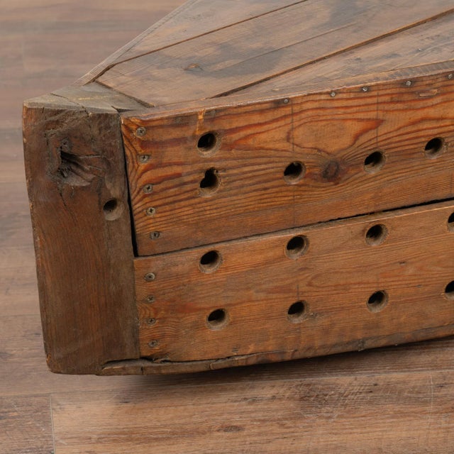 Rustic Vintage Decorative Model Boat With Holes for Fishing or Large Creel, Circa 1940 For Sale - Image 10 of 11