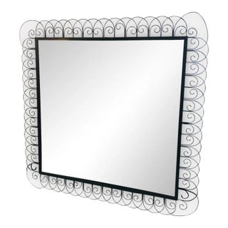1950s Mid-Century Iron Mirror For Sale