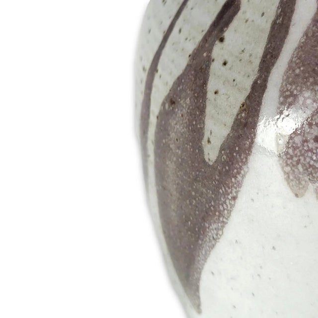 Ceramic American Wheel Thrown Studio Art Pottery Raku Vase 5 In For Sale - Image 7 of 11