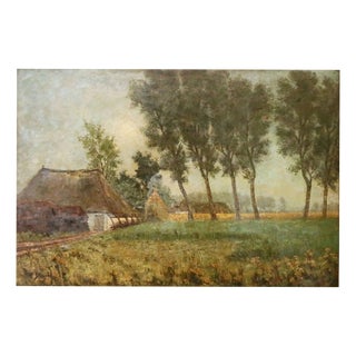 Belgian School, Painting from a Castle, Oil on Canvas For Sale