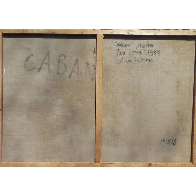 Abstract Expressionism 1980 "Two Some" Abstract Expressionist Oil Painting by Jolanta Caban For Sale - Image 3 of 4