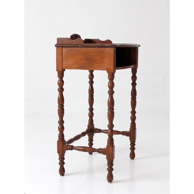 Wood Colonial Revival Telephone Table Circa 1940s For Sale - Image 7 of 13