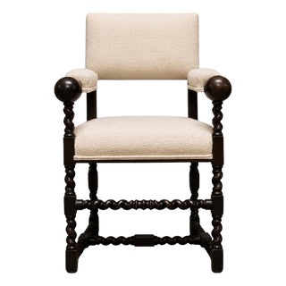 19th Century French Louis XIII Oak Arm Chair For Sale