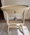 Pair of creamy colored side tables in Gustsvian, neoclassical style with single drawer and lovely detailed profile.