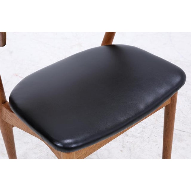 Brown Mid-Century Danish Model 7 Chairs in Teak and Leather by Helge Sibast, Set of 4 For Sale - Image 8 of 16