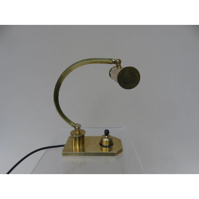 Metal Vintage Art Deco Polished Brass Piano Light For Sale - Image 7 of 18