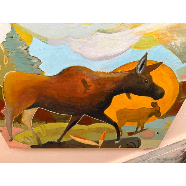 “Moose Morning” Art by LWren Walraven For Sale - Image 9 of 10