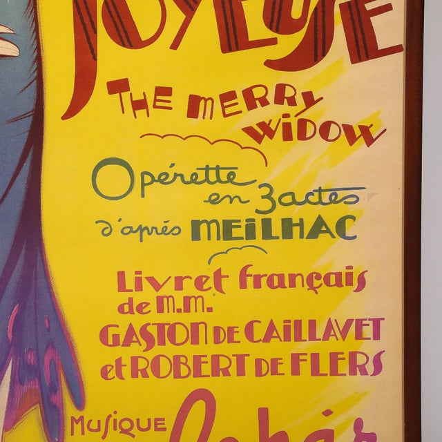Art Deco La Veuve Joyeuse 1936 Original French Operetta Poster by Georges Dola For Sale - Image 4 of 12