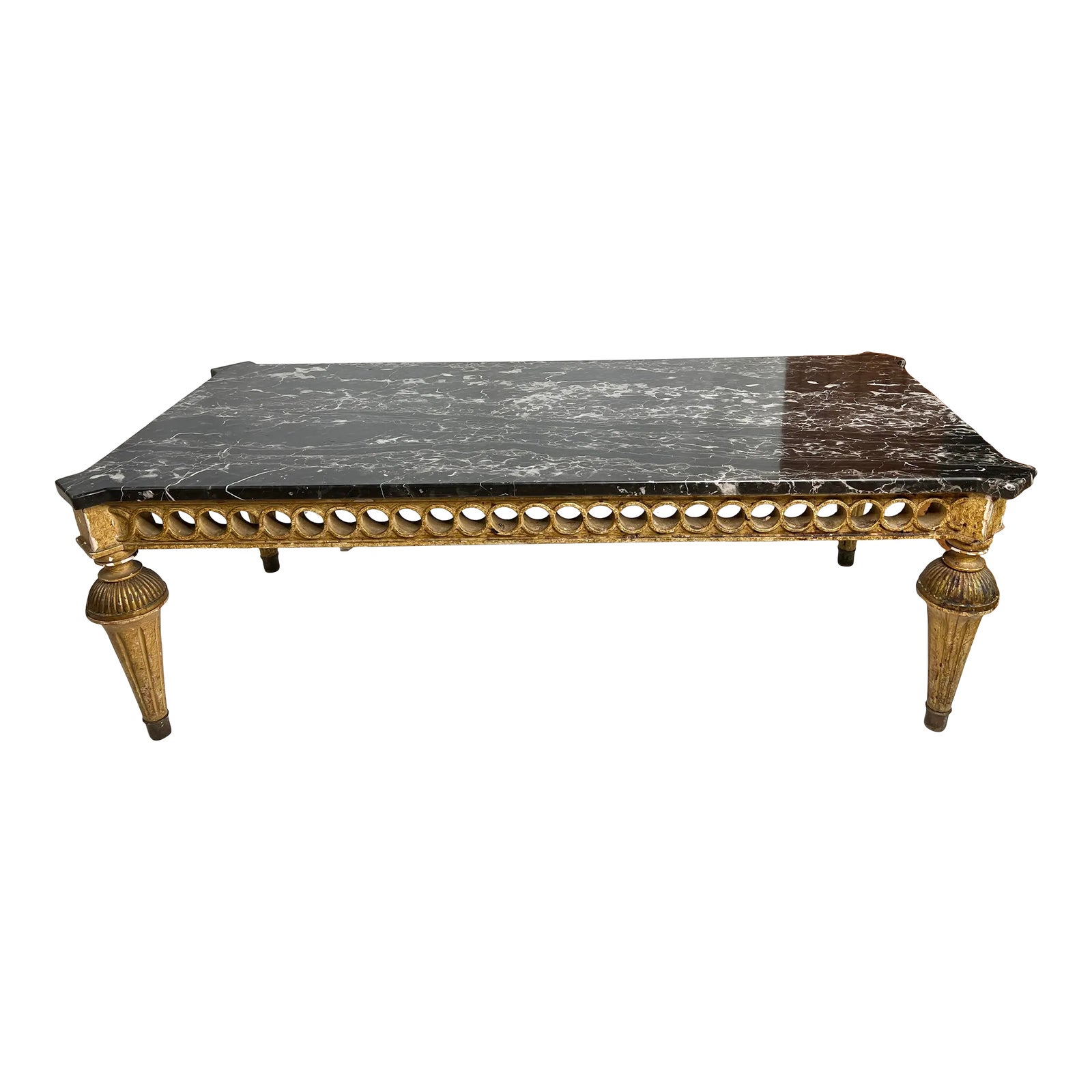 Vintage Hollywood Regency Marble Top Gold Coffee Table Chairish