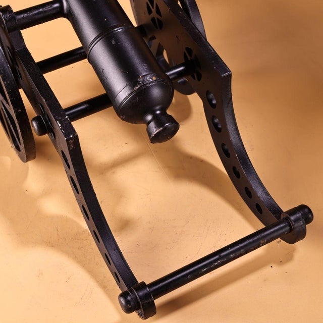 Vintage Style Cast Iron Cannon Model Decorative Sculpture For Sale - Image 9 of 9