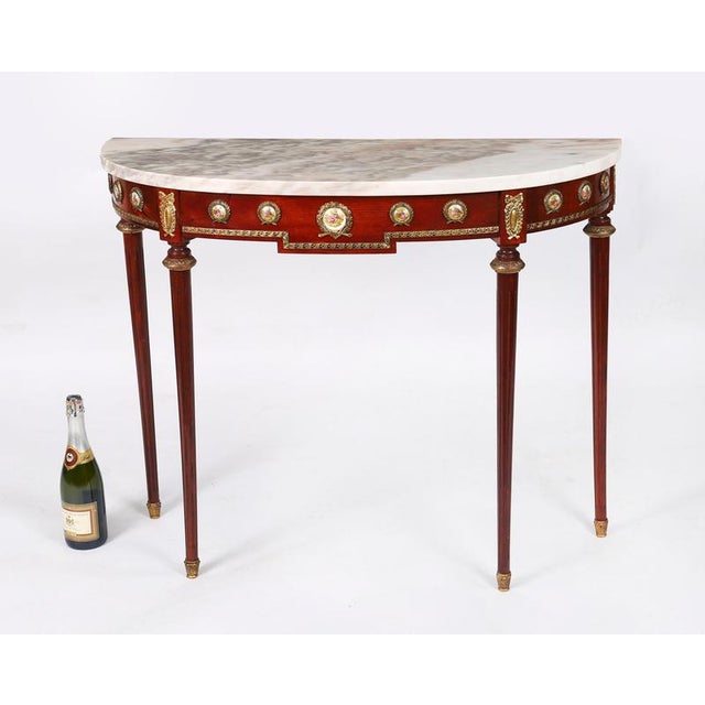 Vintage French Console Table in Sevres Porcelain and Ormolu Mounts, 1950s For Sale - Image 15 of 16
