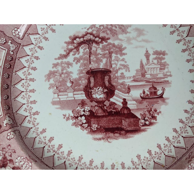 Antique Staffordshire Red Transferware Canova Plates by T. Mayer, Set of 6 For Sale - Image 12 of 15