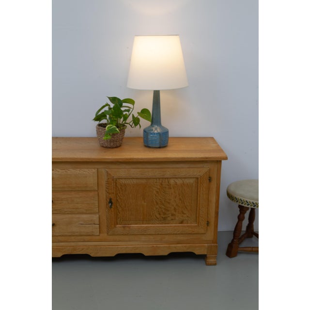 Danish Blue Stoneware Table Lamp by Linnemann- Schmidt for Palshus, 1960s For Sale - Image 15 of 18