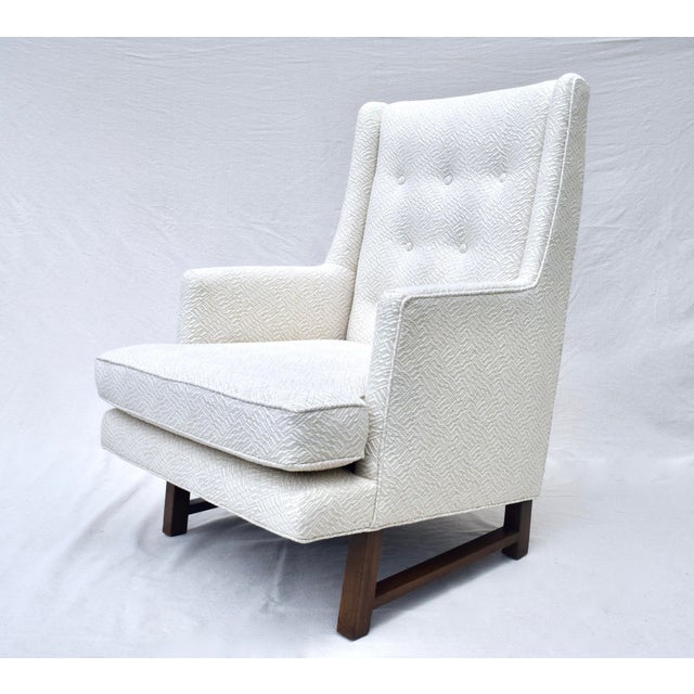 Mid-Century Modern 1950's Edward Wormley Dunbar Wingback Lounge Arm Chair For Sale - Image 3 of 10