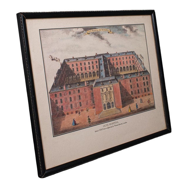 Vintage Guy's Hospital Desktop Picture, Engraving Print, Art, After 18th Century For Sale