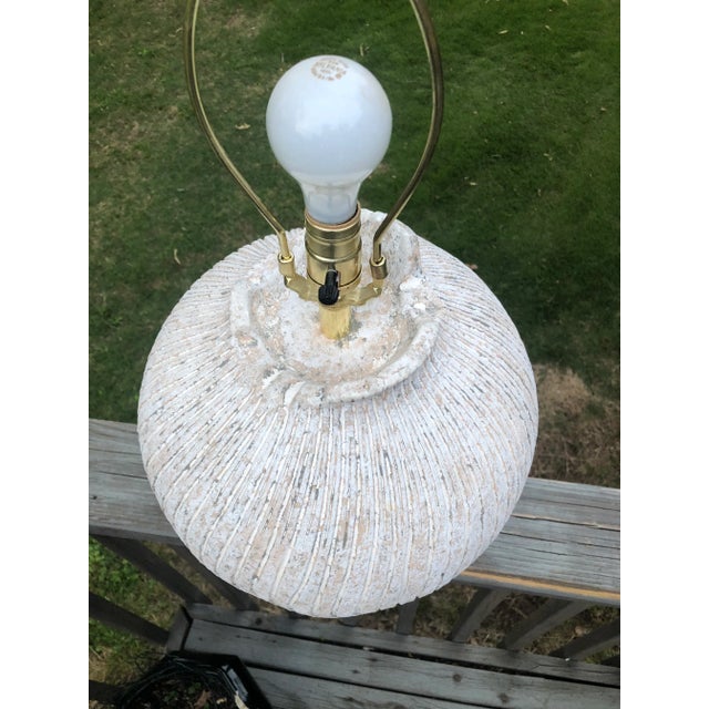 Vintage Late 20th Century Plaster Swirl Lamp For Sale - Image 4 of 6