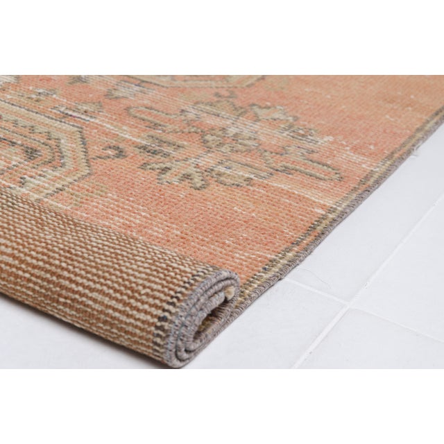 Textile Mid 20th Century Orange Traditional Turkish Rug For Sale - Image 7 of 10