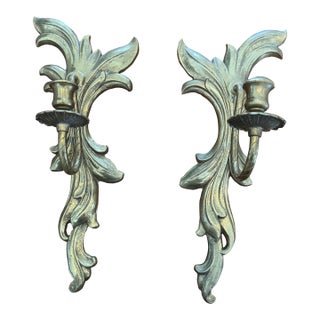 Brass Art Nouveau Sconces- A Pair For Sale