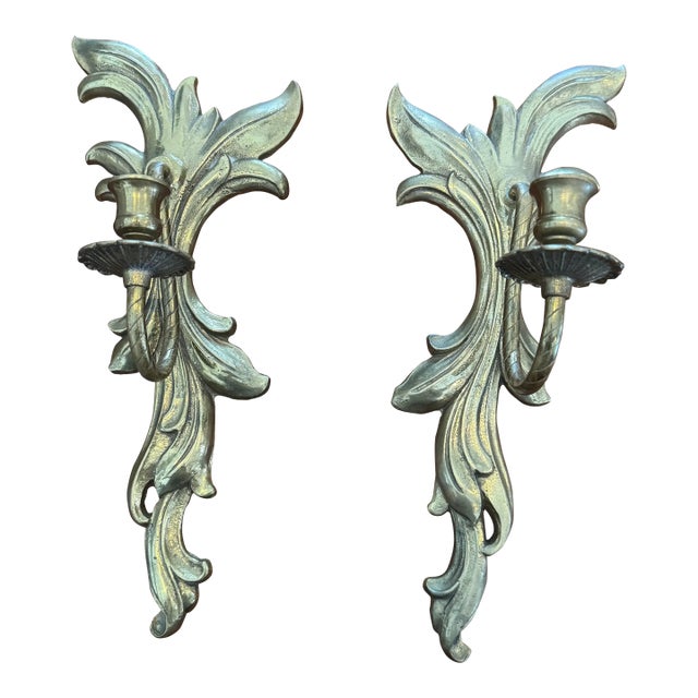 Brass Art Nouveau Sconces- A Pair For Sale