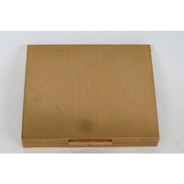 Metal Ritz Powder Compact With Mirror Gold Tone Small Cosmetic Case Made in Usa 4774b For Sale - Image 7 of 11