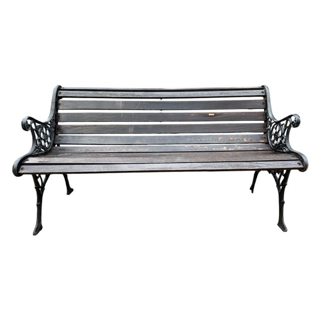 Cast Iron and Wood Bench, 1960 For Sale - Image 13 of 13