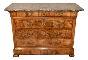 19th Century Burl Walnut Commode From France