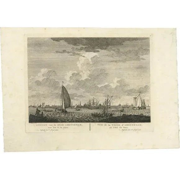 Paper H. Schouten, View of Amsterdam from the IJ Dock, Paper For Sale - Image 7 of 7