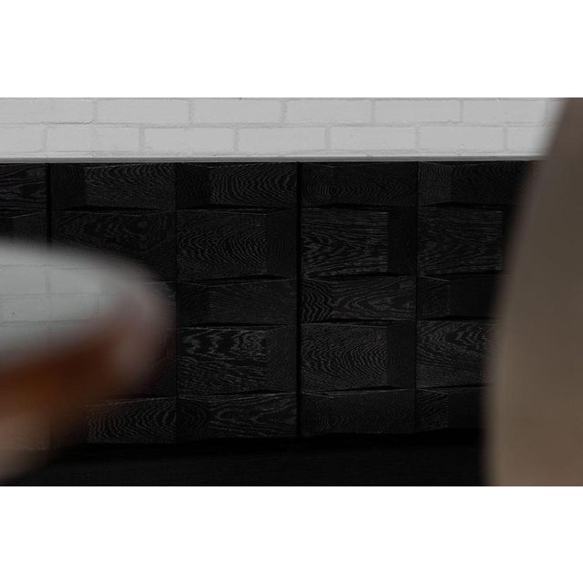 Wood Graphic Sideboard in Black from Maison Aurora, Belgium, 1975 For Sale - Image 7 of 18